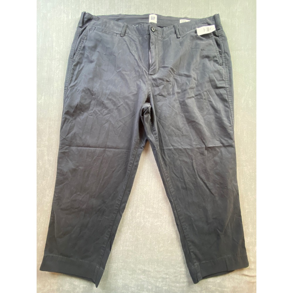 Gap Straight Khaki Pants Womens 20 Petite Dark Gray Charcoal Cotton Stretch New
